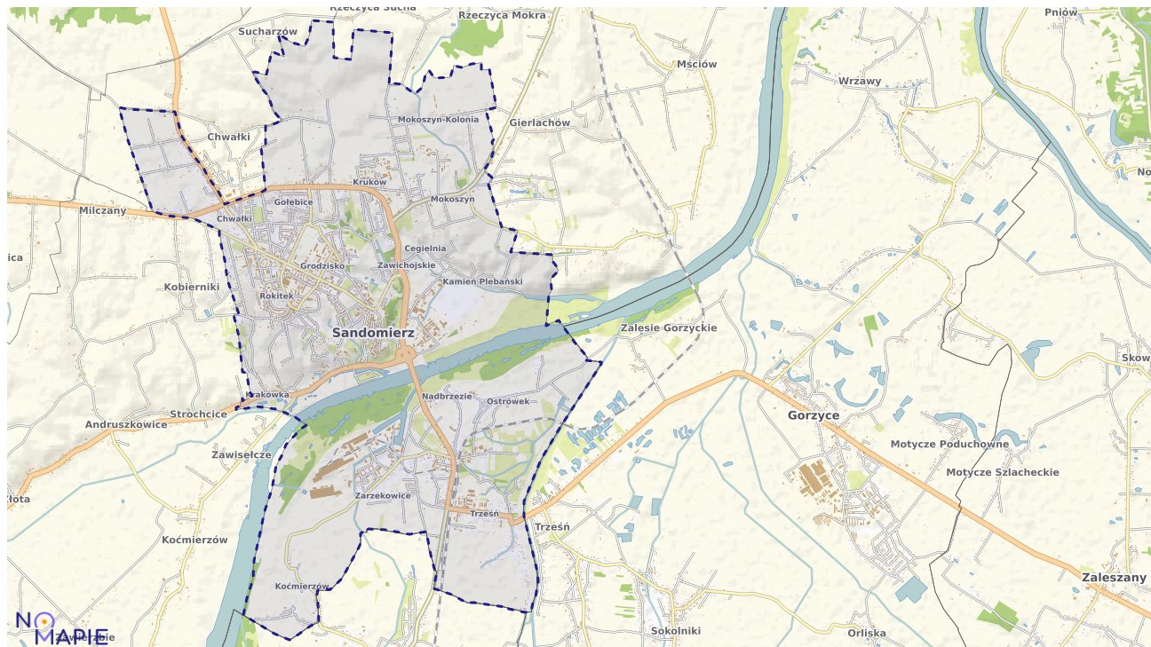 Mapa uzbrojenia terenu Sandomierza